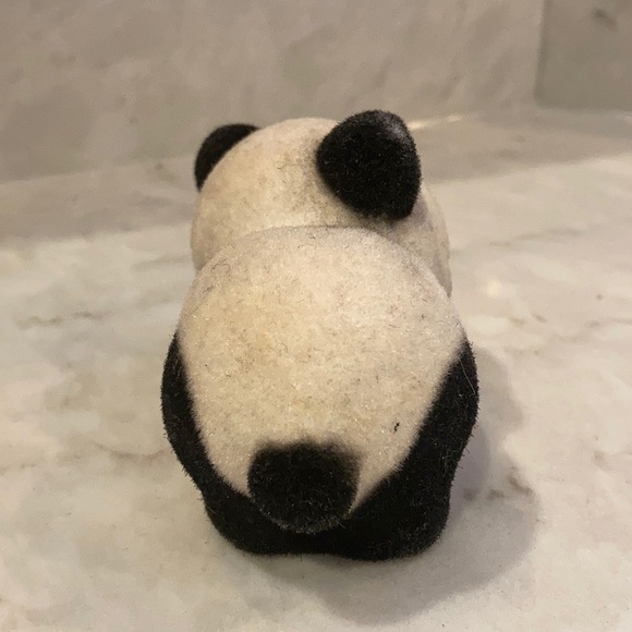 Vintage flocked panda (3) figurines - Picture 10 of 15